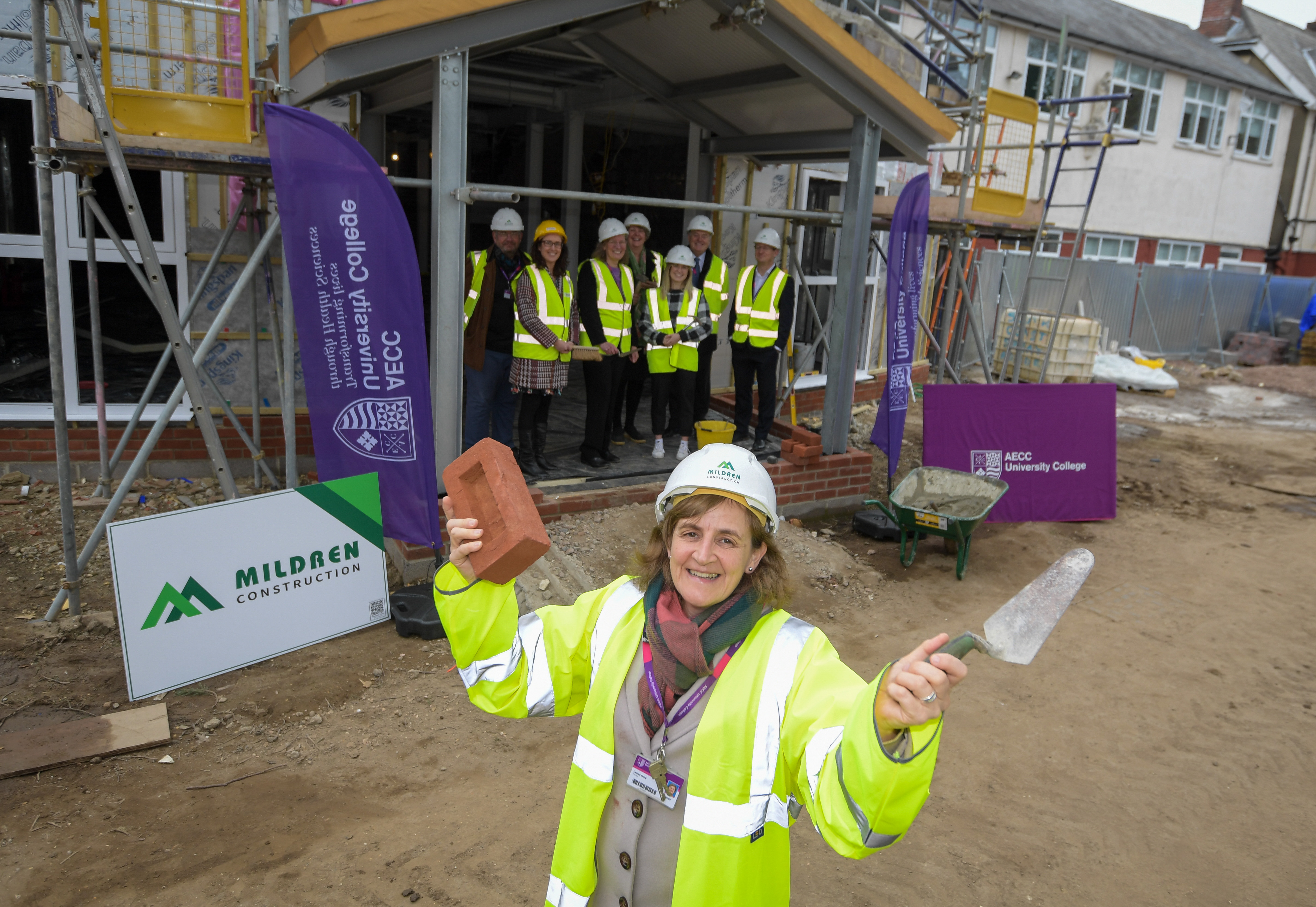 Vice Chancellor Lesley Haig at the topping out ceremony for the IRC